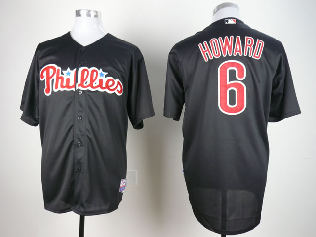Men Philadelphia Phillies 6 Howard Black MLB Jerseys